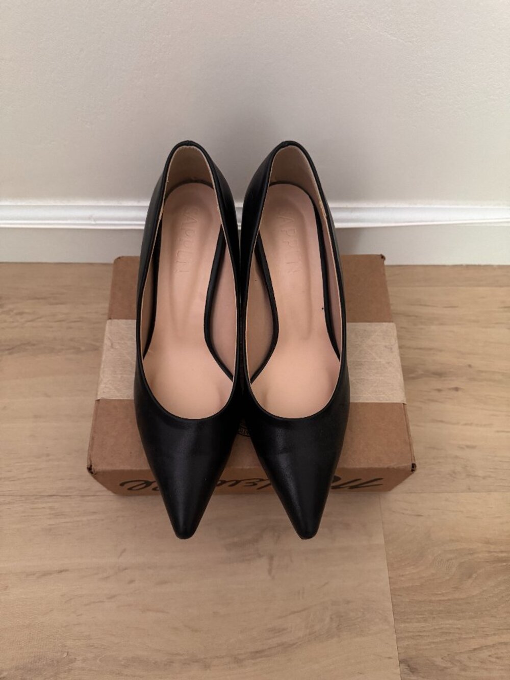 SAPPUN Sepia Basic Stiletto heels, Size 7.5/245mm, Black, 7.5cm/3in